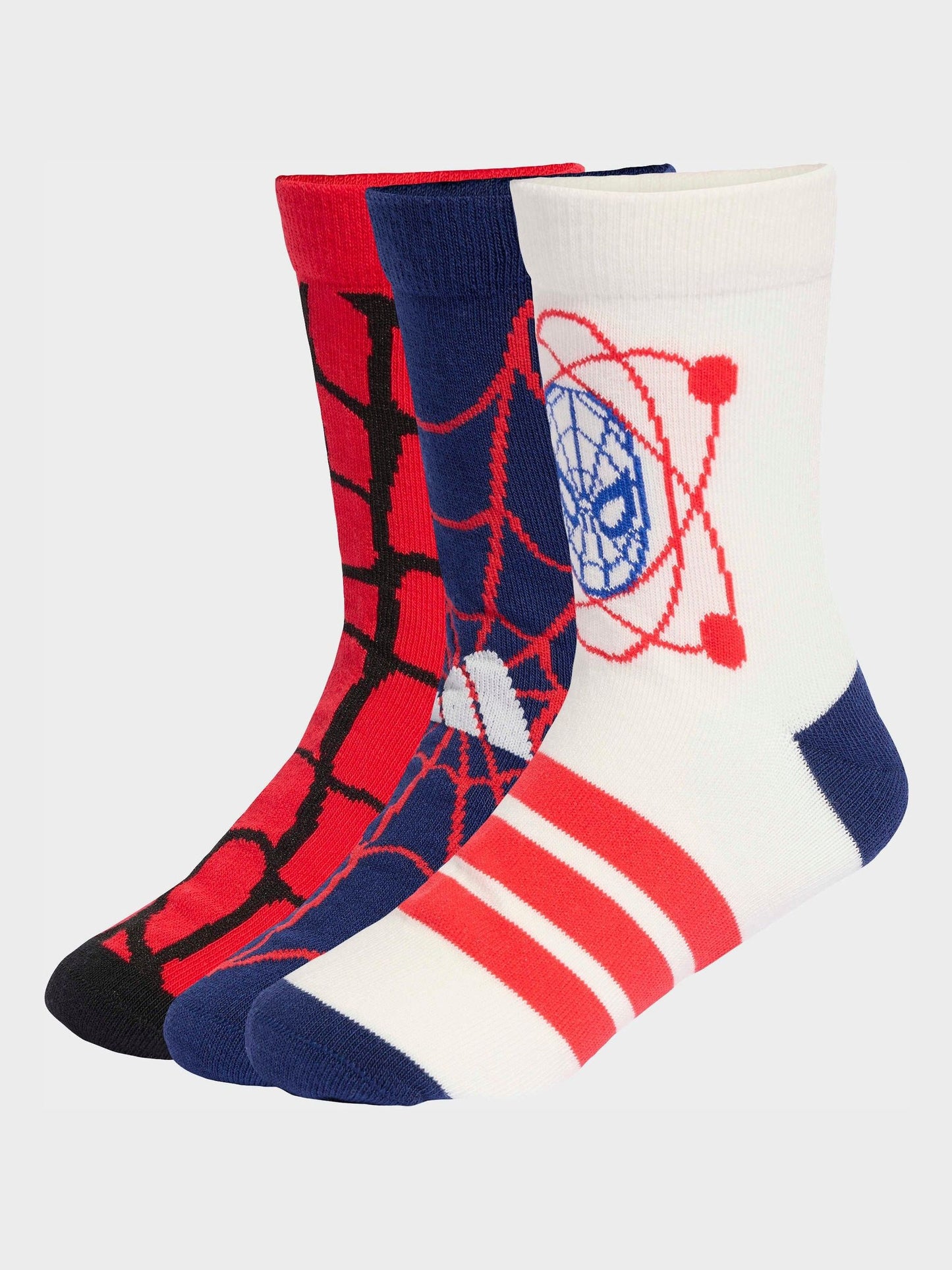 adidas Red Little Kids Marvel Spiderman Crew Socks 3 Pack image 1