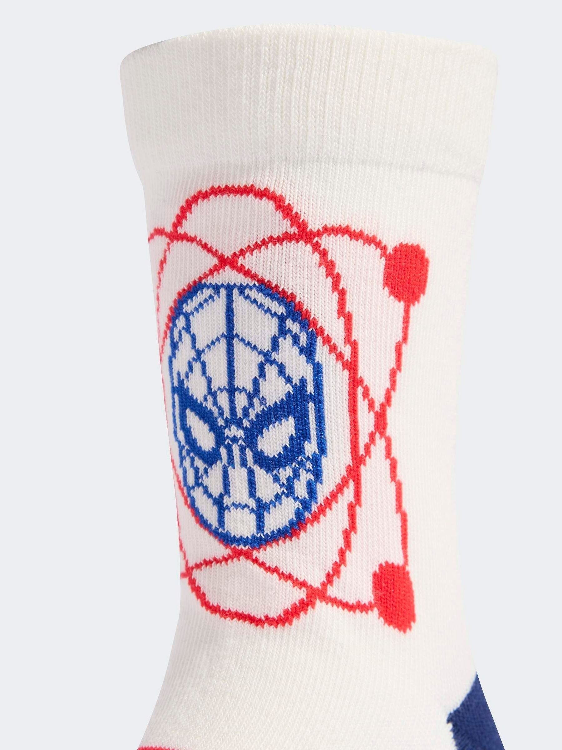 adidas Red Little Kids Marvel Spiderman Crew Socks 3 Pack image 4