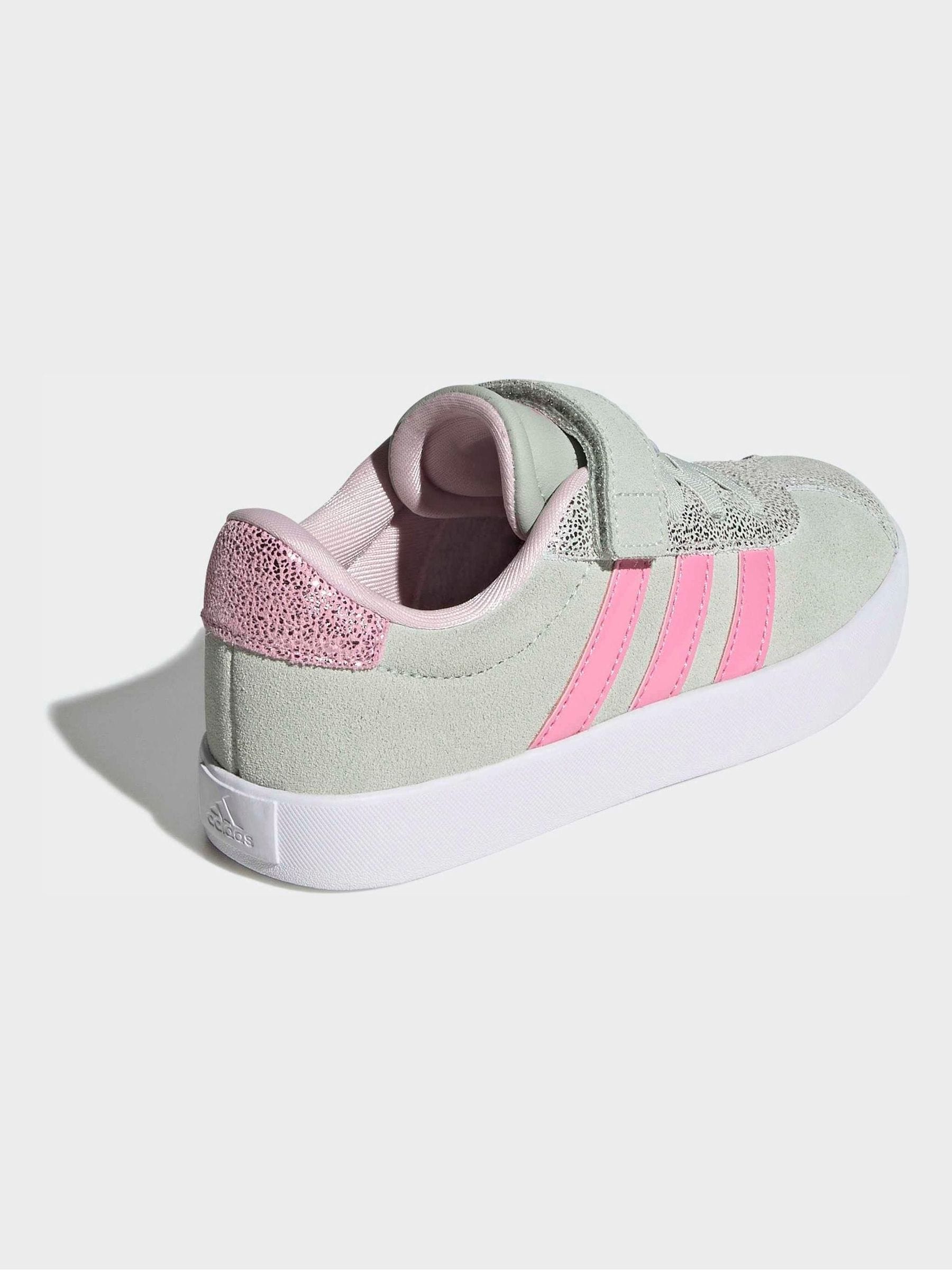adidas Green VL Court 3.0 Elastic Lace Kids Trainers image 10