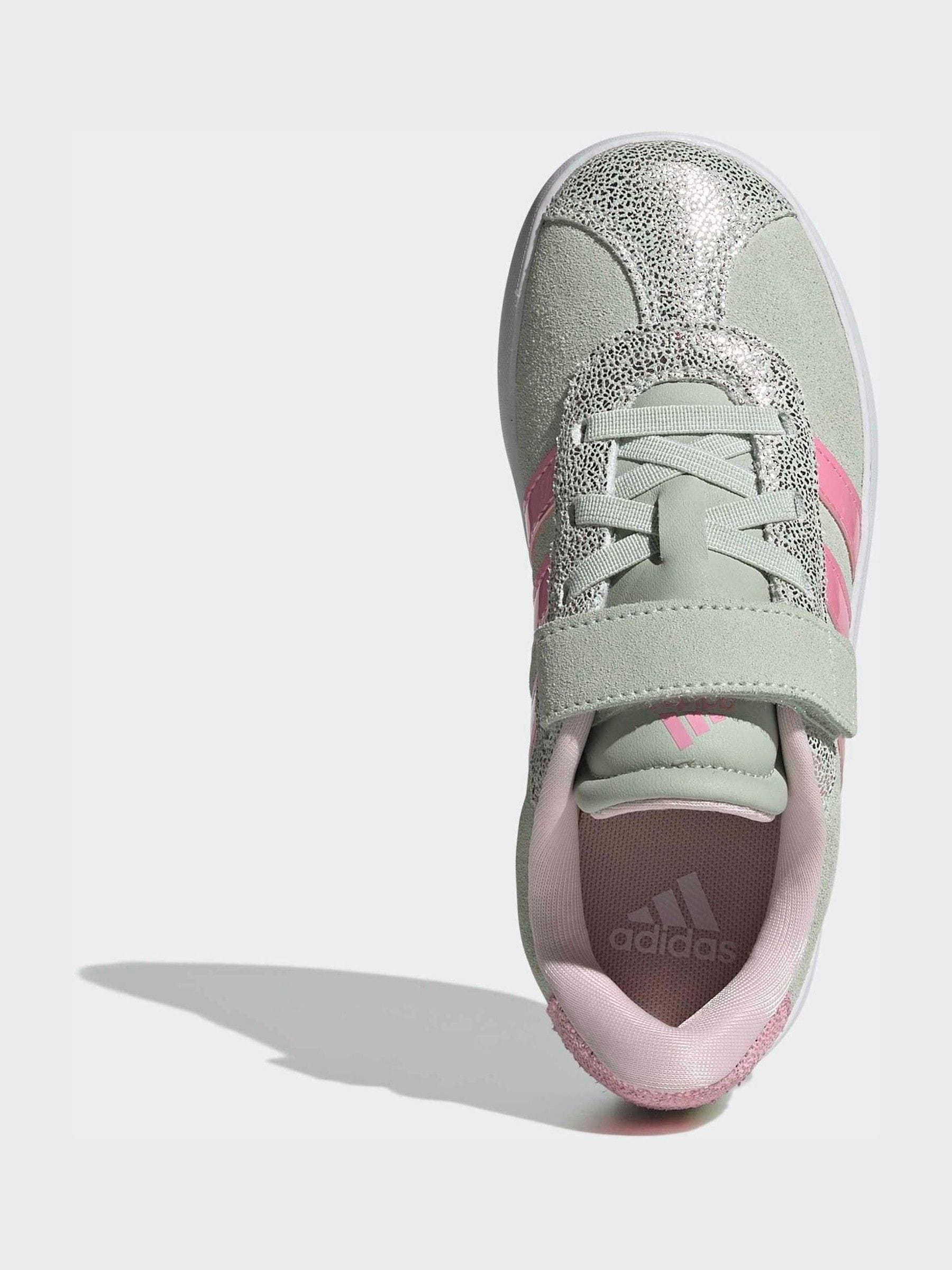 adidas Green VL Court 3.0 Elastic Lace Kids Trainers image 5