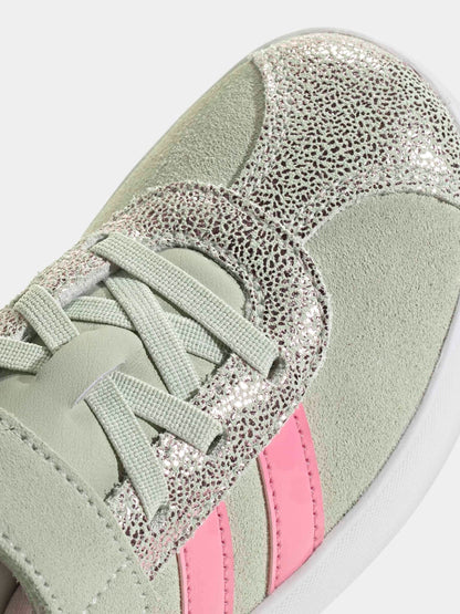 adidas Green VL Court 3.0 Elastic Lace Kids Trainers image 6