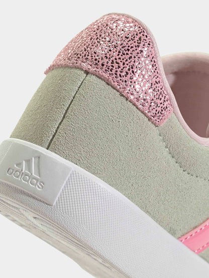 adidas Green VL Court 3.0 Elastic Lace Kids Trainers image 7