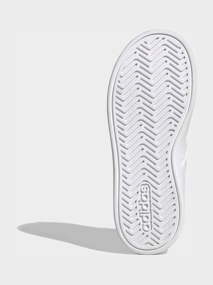 adidas White Grand Court 3.0 Elastic Lace Kids Trainers image 7