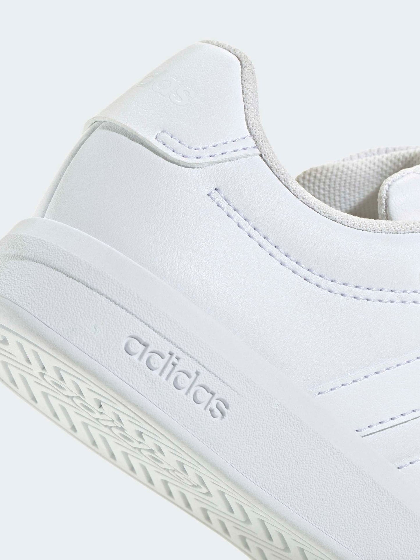 adidas White Grand Court 3.0 Elastic Lace Kids Trainers image 9