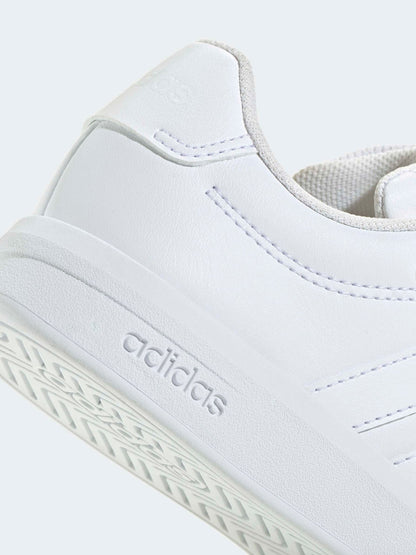 adidas White Grand Court 3.0 Elastic Lace Kids Trainers image 9