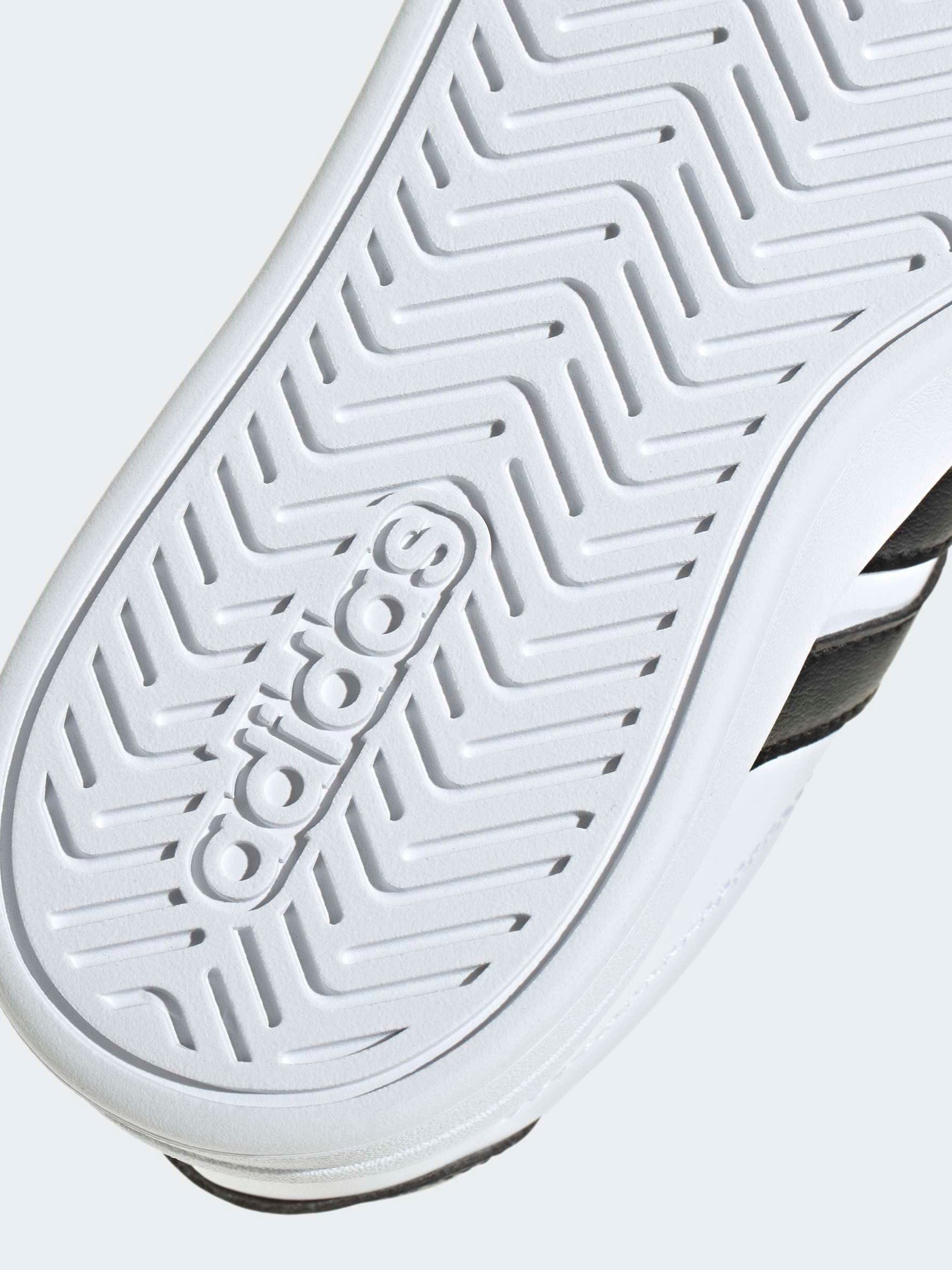adidas White/Black Grand Court 3.0 Elastic Lace Kids Trainers image 9
