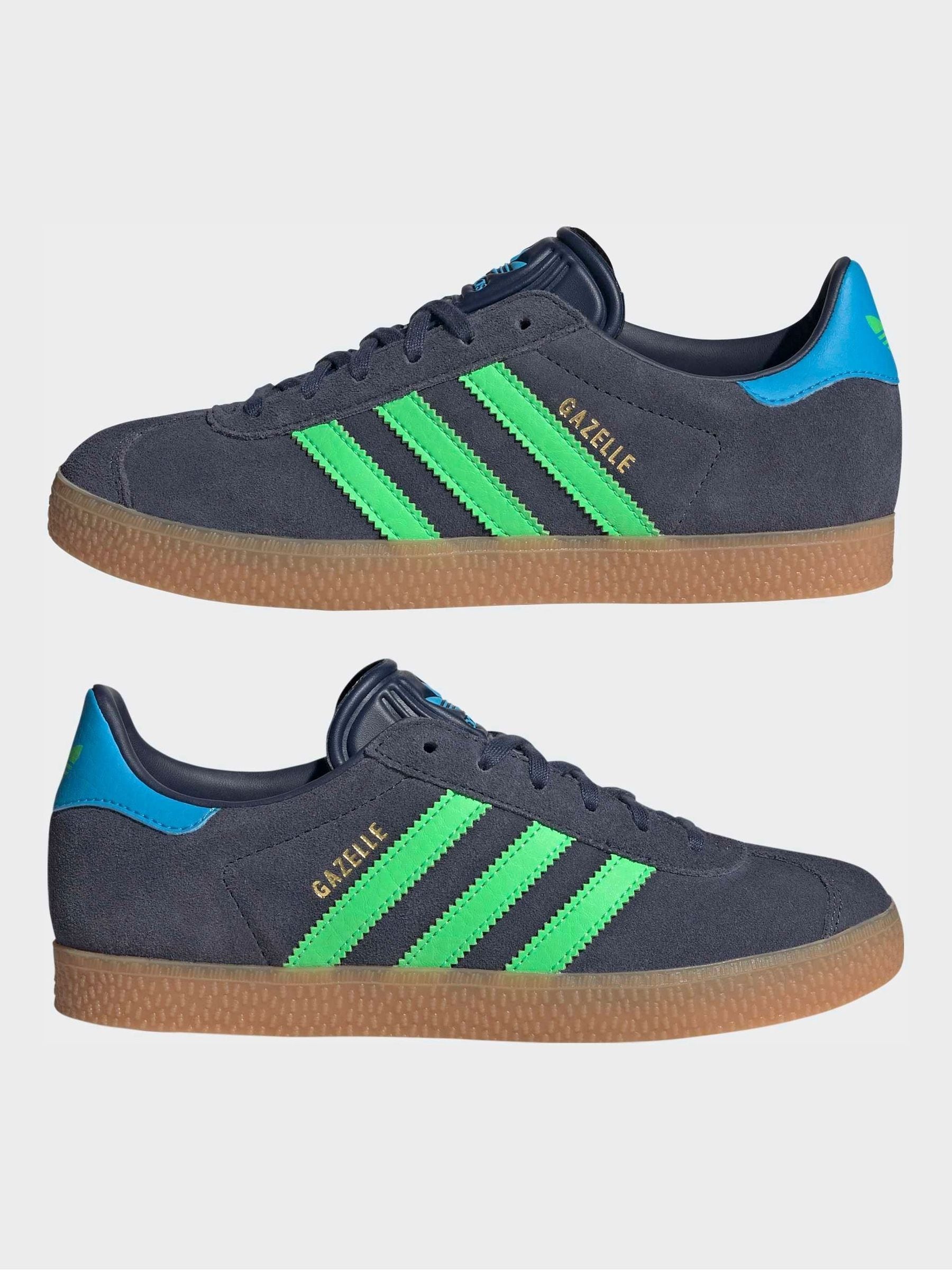 adidas Originals Blue/Green Junior Gazelle Trainers image 4
