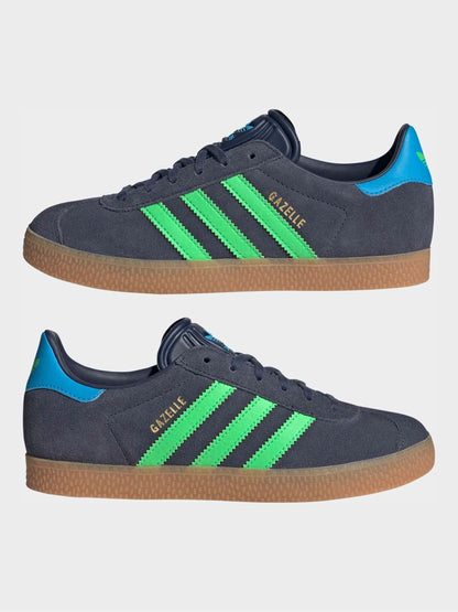 adidas Originals Blue/Green Junior Gazelle Trainers image 4