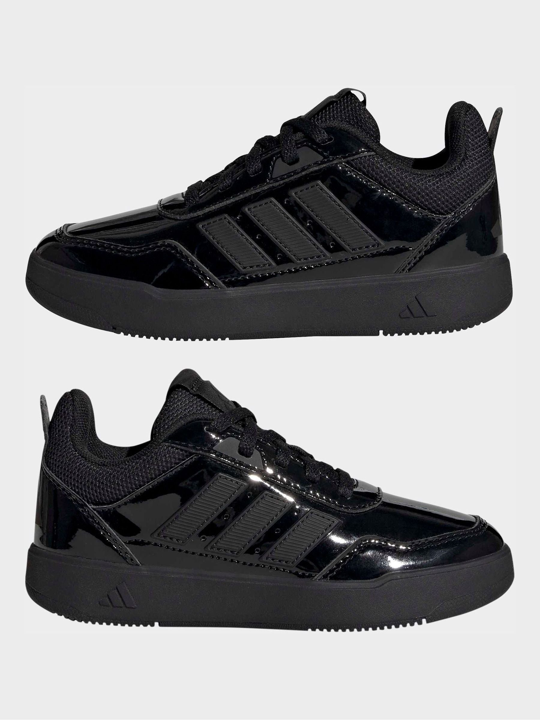 adidas Patent Black Lace Up Tensaur Sport 3.0 Junior Trainers image 7