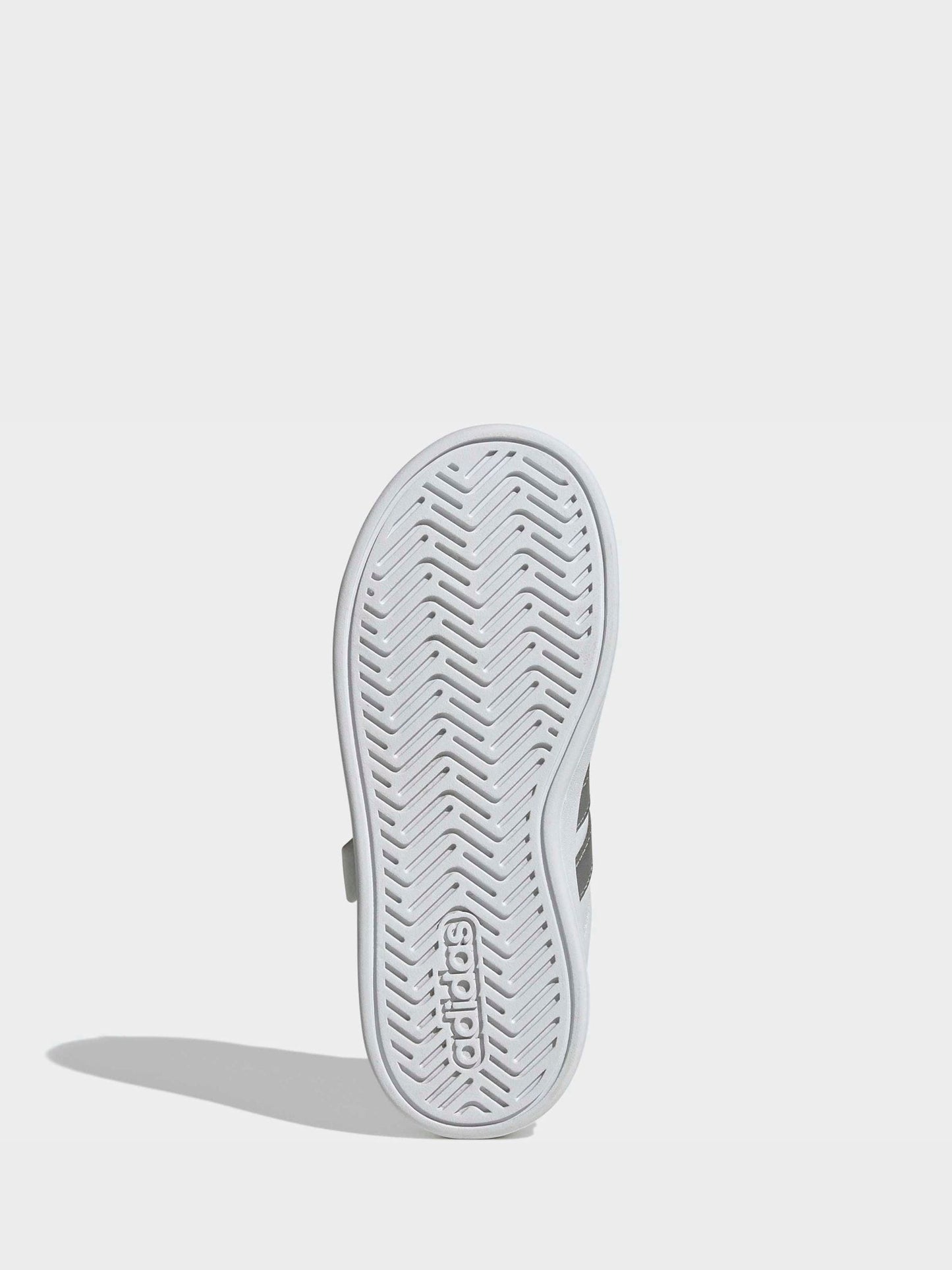 adidas White/Silver Grand Court 3.0 Elastic Lace Kids Trainers image 7