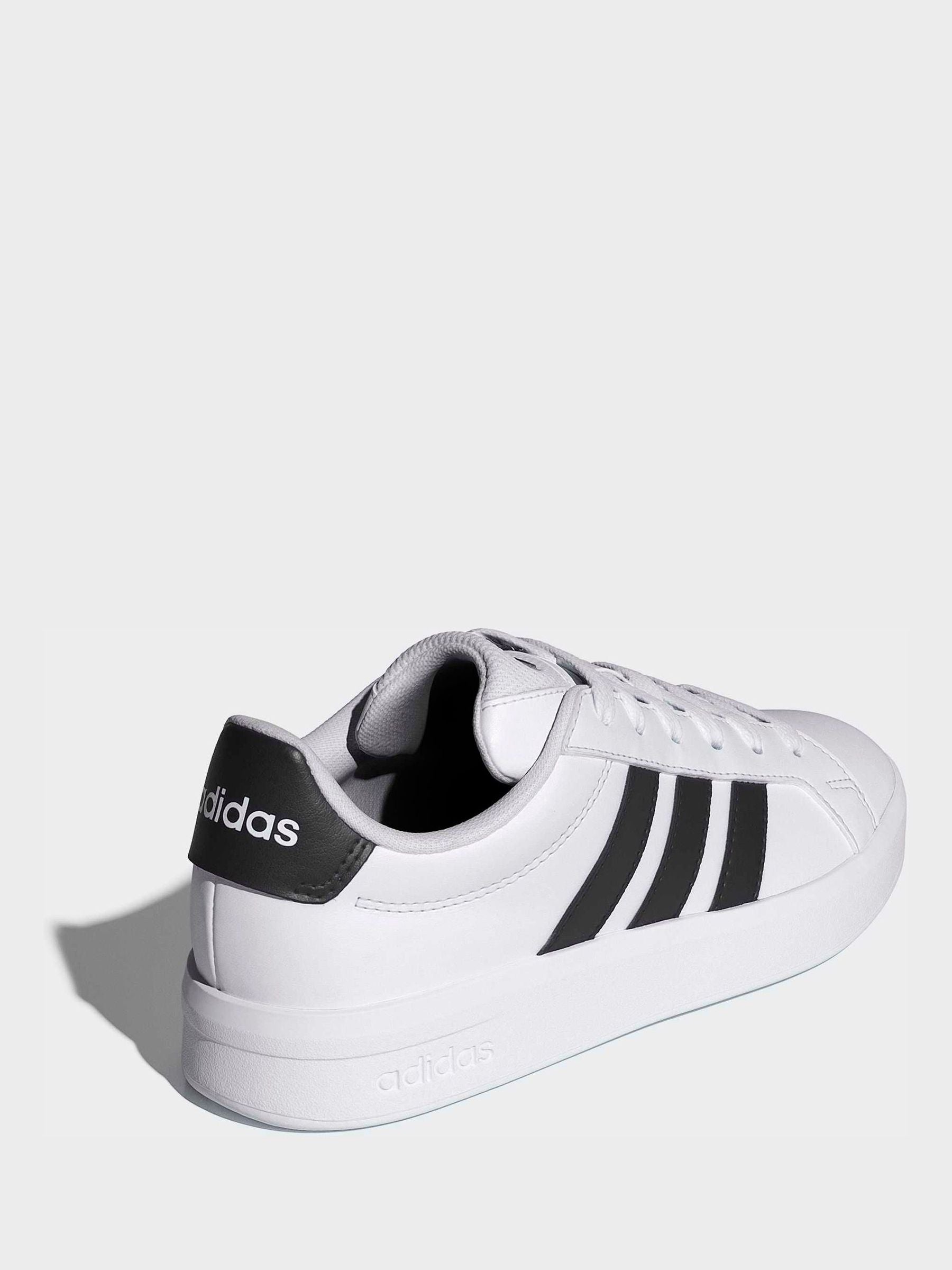 adidas White/Black Grand Court 3.0 Junior Trainers image 2