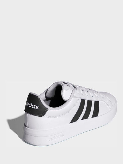 adidas White/Black Grand Court 3.0 Junior Trainers image 2