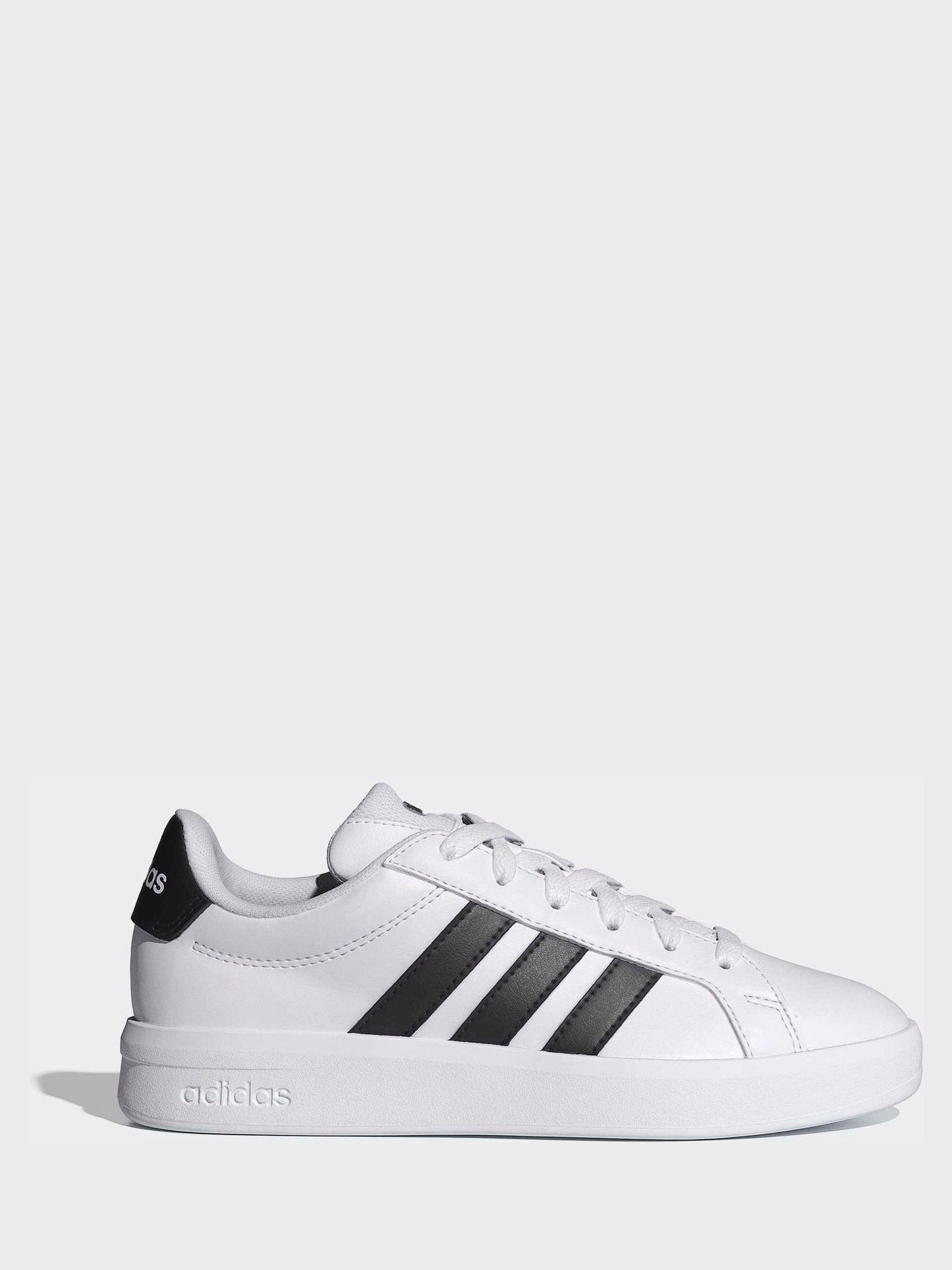 adidas White/Black Grand Court 3.0 Junior Trainers image 3