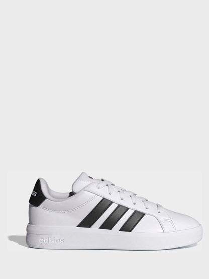 adidas White/Black Grand Court 3.0 Junior Trainers image 3