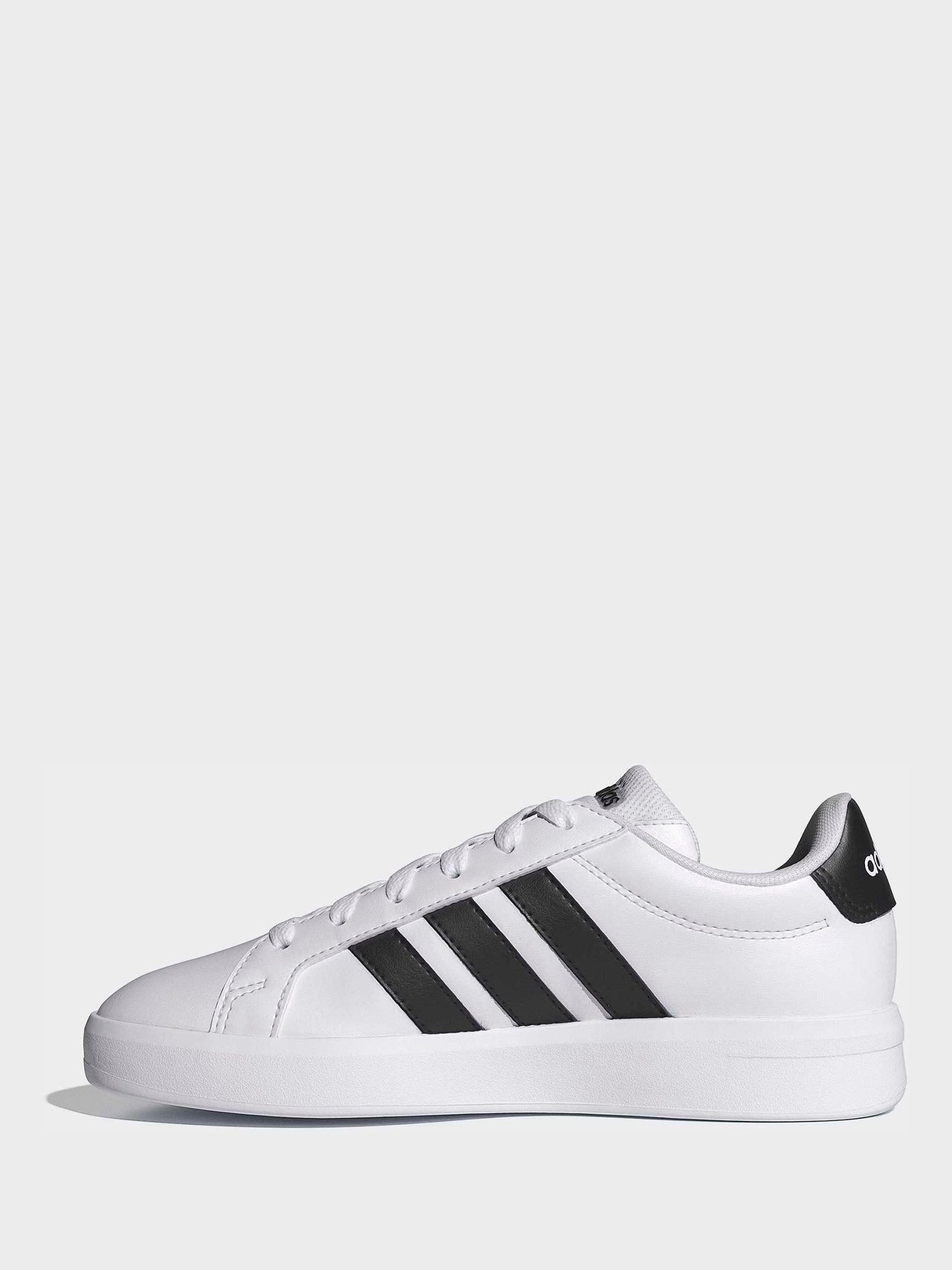 adidas White/Black Grand Court 3.0 Junior Trainers image 4