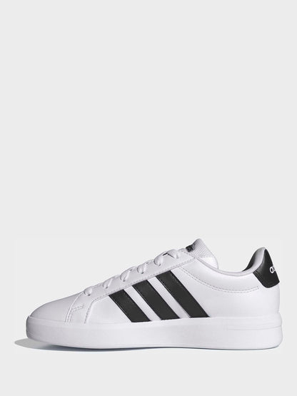 adidas White/Black Grand Court 3.0 Junior Trainers image 4