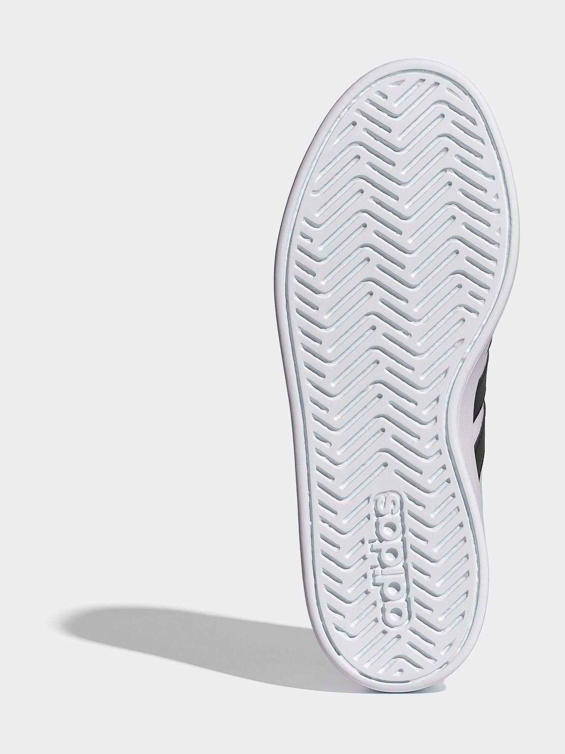 adidas White/Black Grand Court 3.0 Junior Trainers image 7