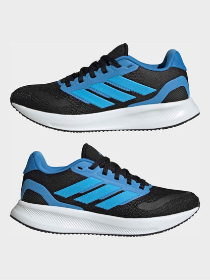 adidas Black/Blue Runfalcon 5 Lace Running Junior Trainers image 5