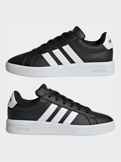 adidas Black/White Grand Court 3.0 Junior Trainers image 2