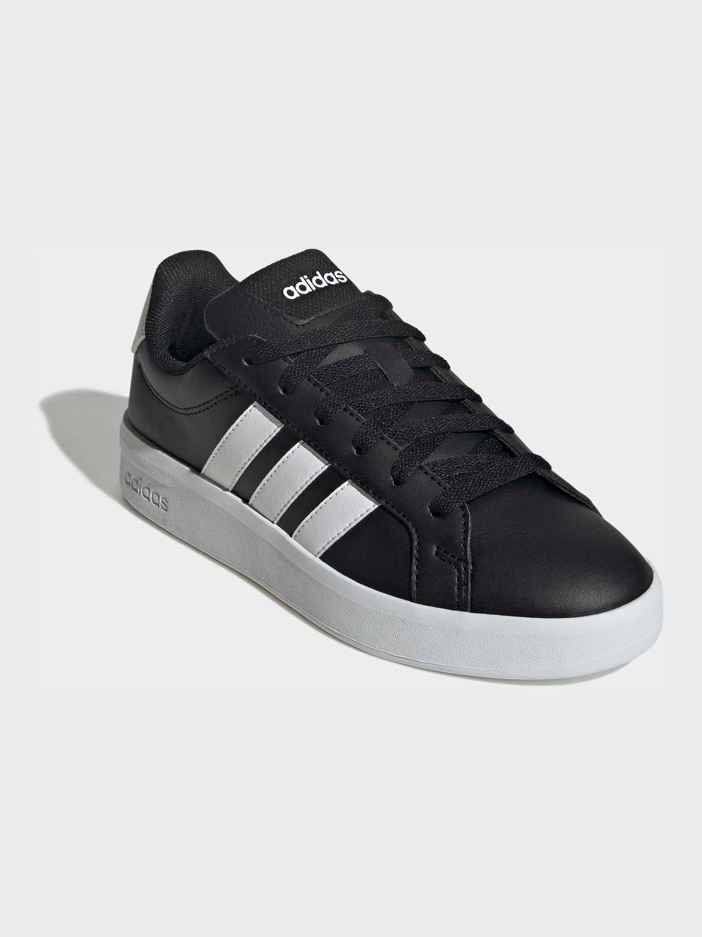 adidas Black/White Grand Court 3.0 Junior Trainers image 3
