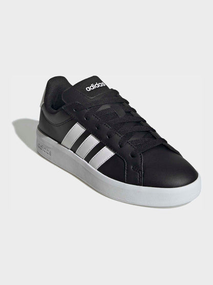 adidas Black/White Grand Court 3.0 Junior Trainers image 3