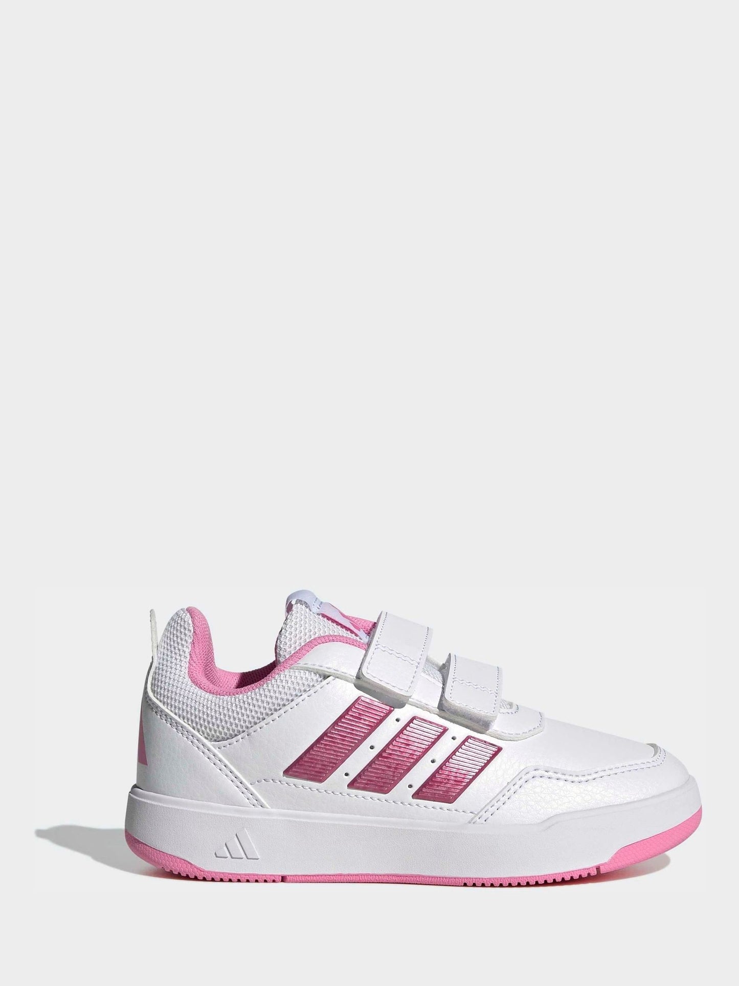 adidas White/Pink Hook and Loop Tensaur Sport 3.0 Junior Trainers image 1