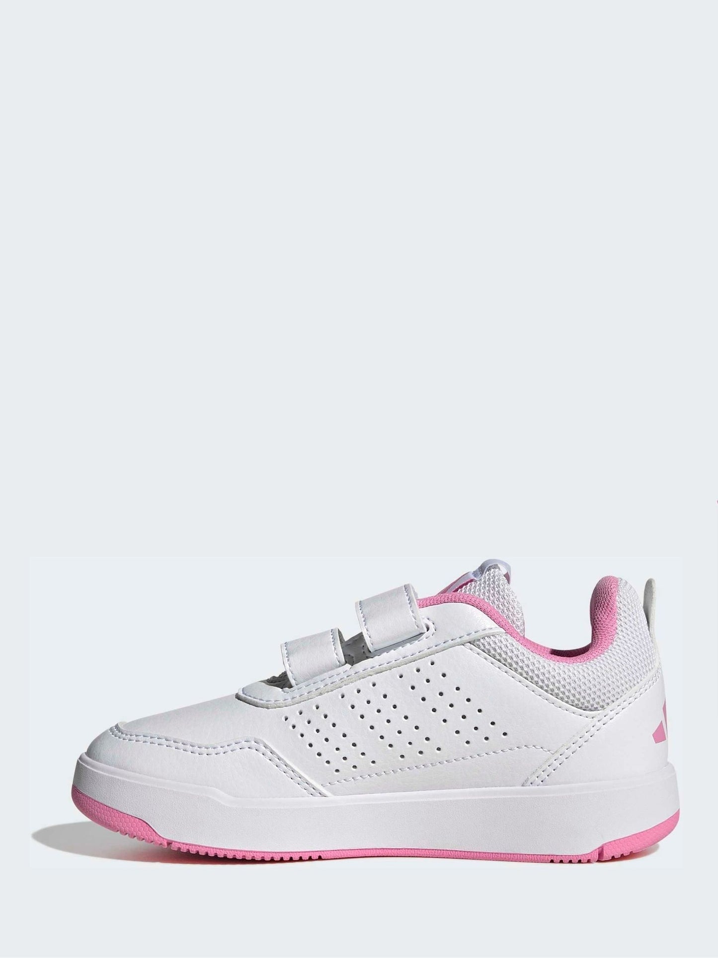 adidas White/Pink Hook and Loop Tensaur Sport 3.0 Junior Trainers image 3
