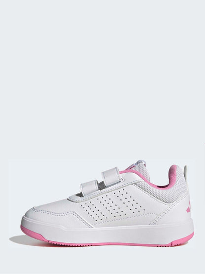 adidas White/Pink Hook and Loop Tensaur Sport 3.0 Junior Trainers image 3