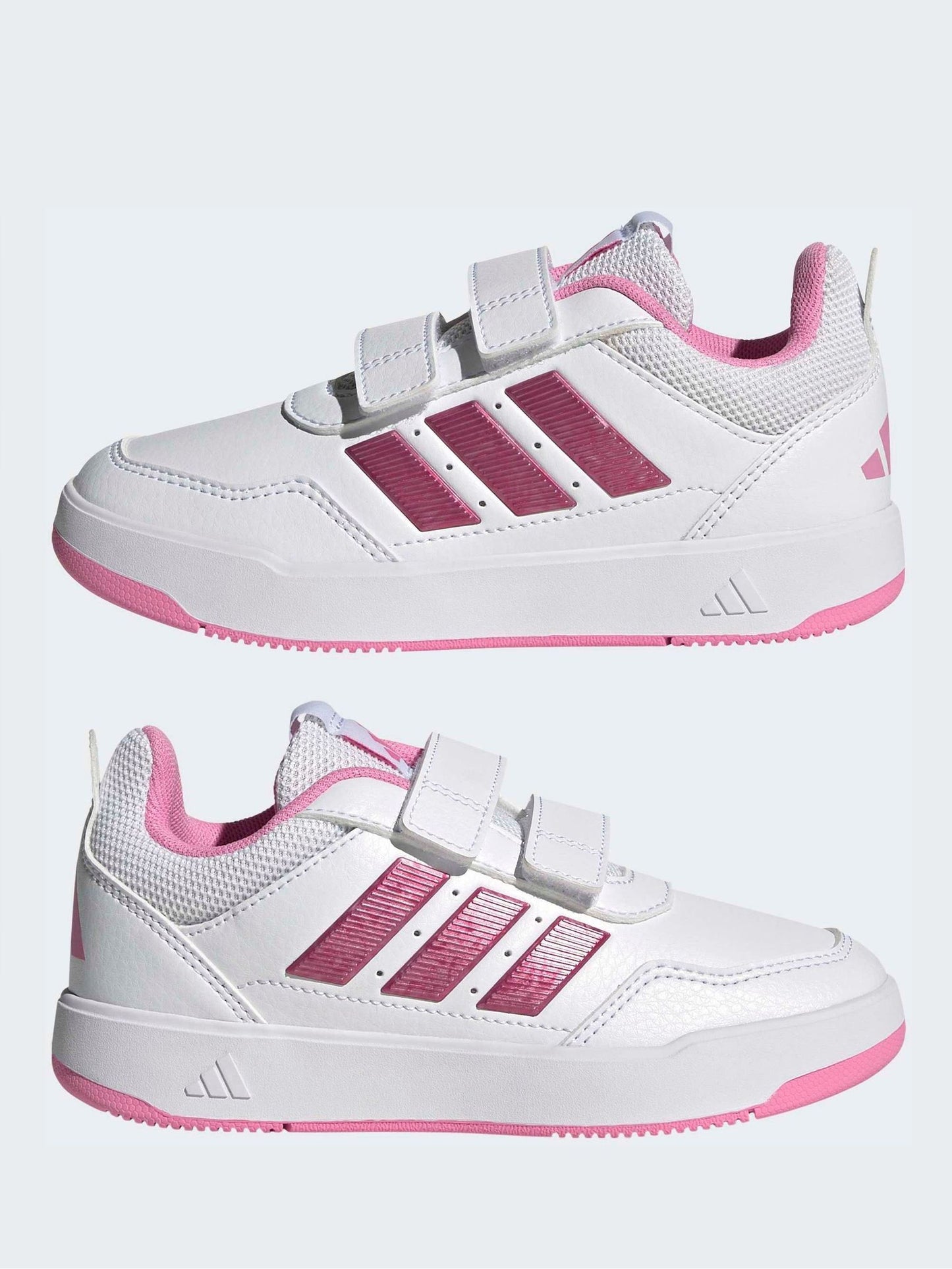 adidas White/Pink Hook and Loop Tensaur Sport 3.0 Junior Trainers image 6