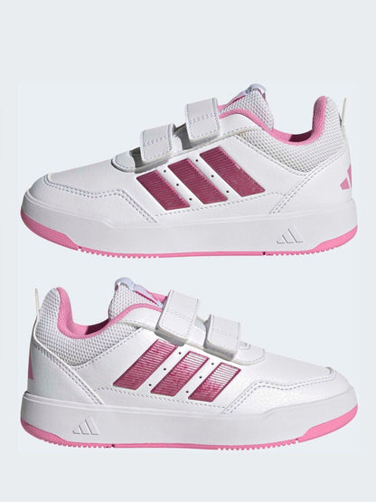 adidas White/Pink Hook and Loop Tensaur Sport 3.0 Junior Trainers image 6