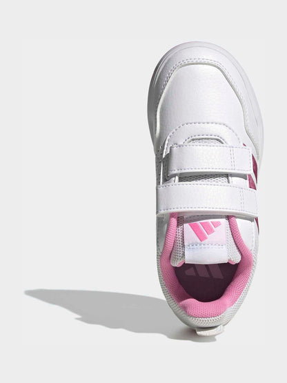 adidas White/Pink Hook and Loop Tensaur Sport 3.0 Junior Trainers image 7
