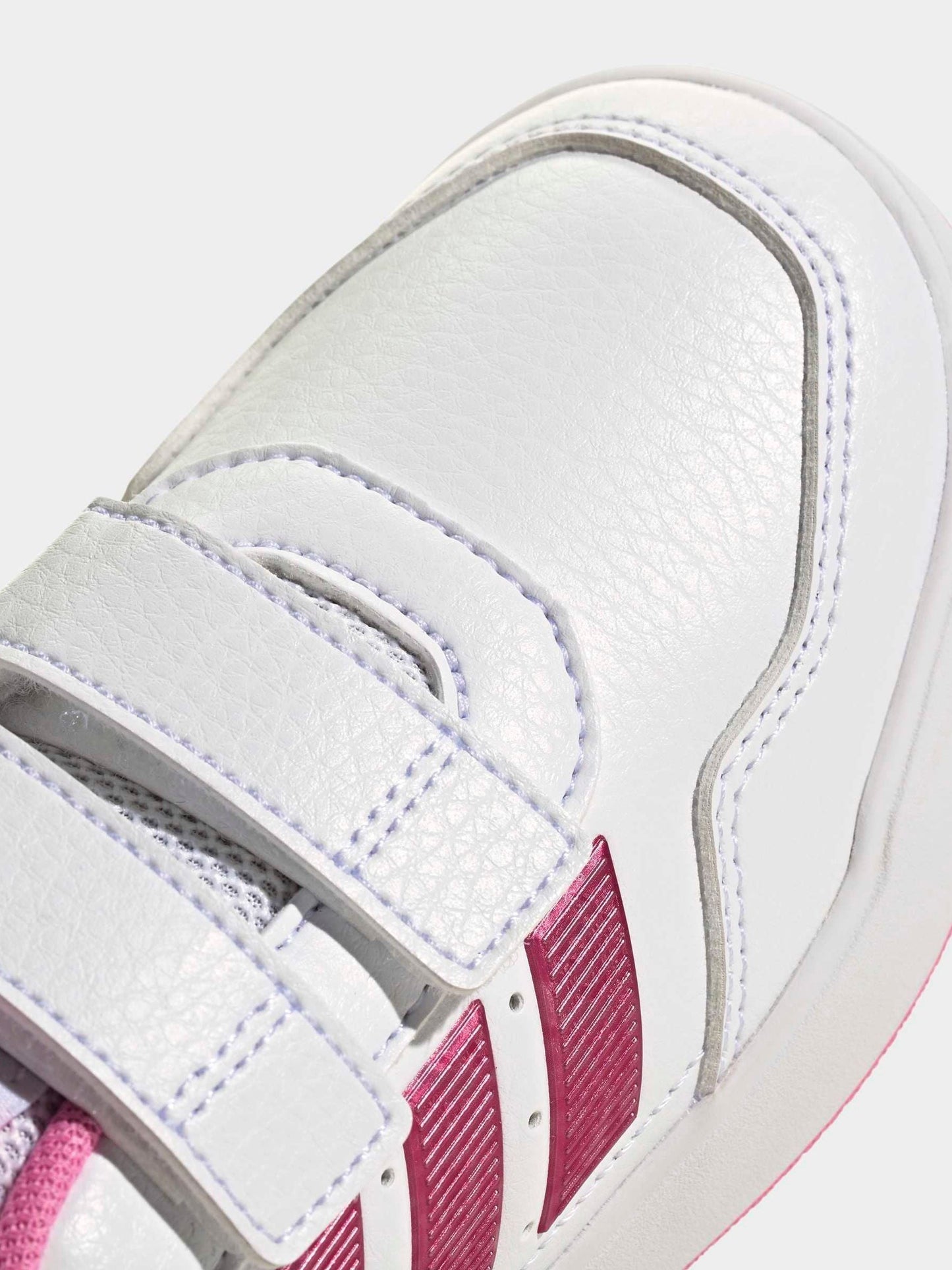 adidas White/Pink Hook and Loop Tensaur Sport 3.0 Junior Trainers image 9