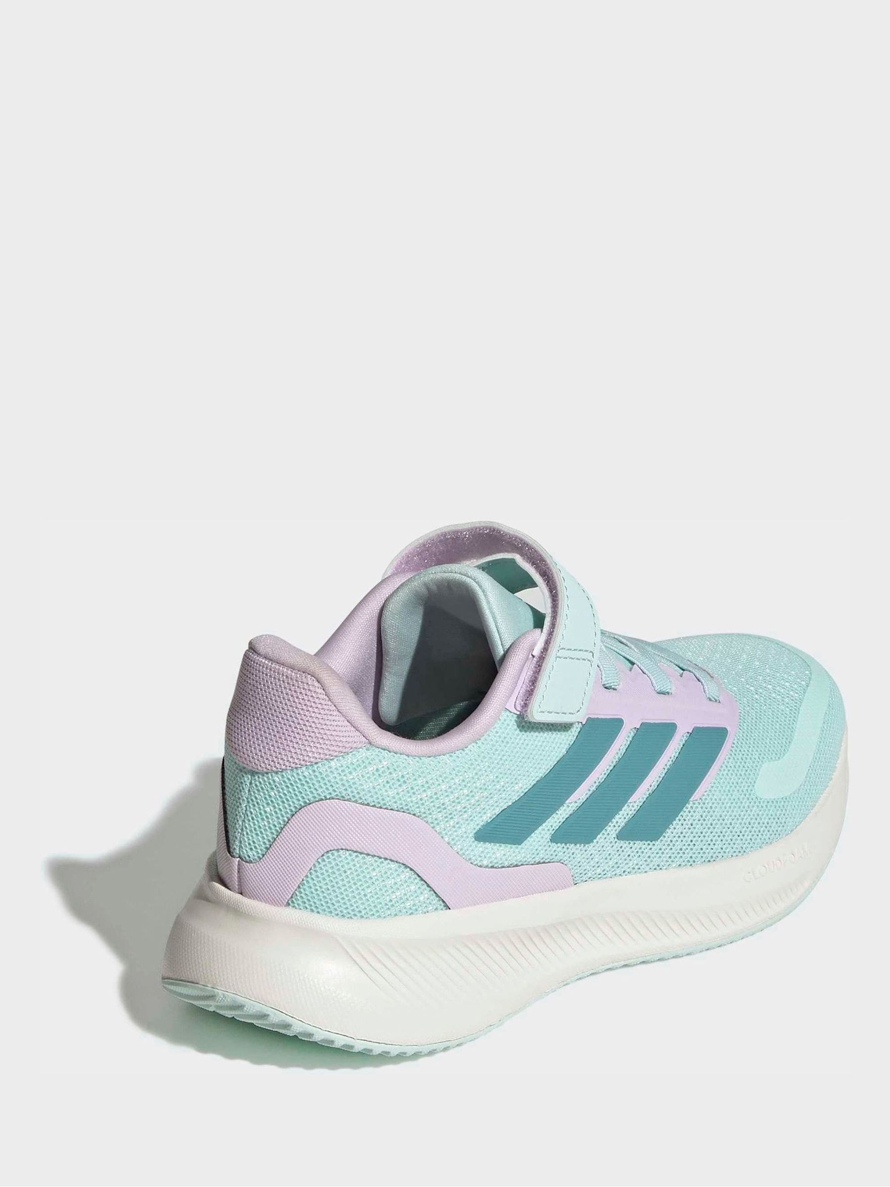 adidas Green Runfalcon 5 Elastic Lace Running Kids Trainers image 3