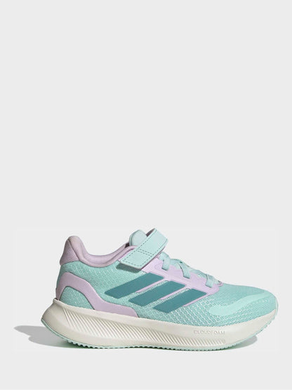 adidas Green Runfalcon 5 Elastic Lace Running Kids Trainers image 4