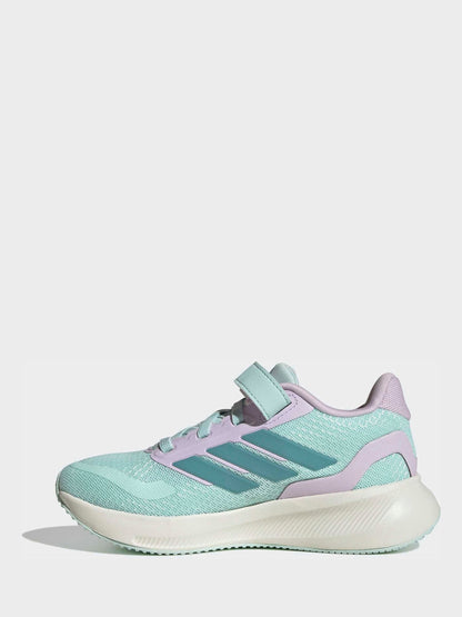 adidas Green Runfalcon 5 Elastic Lace Running Kids Trainers image 5