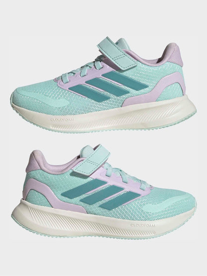 adidas Green Runfalcon 5 Elastic Lace Running Kids Trainers image 6