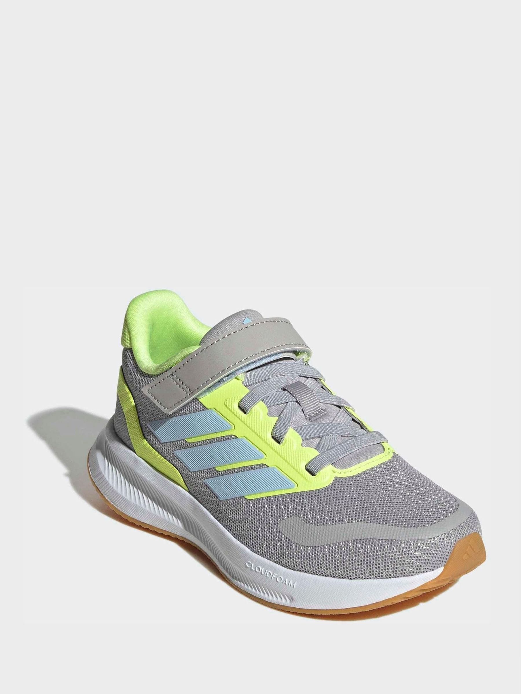 adidas Grey Runfalcon 5 Elastic Lace Running Kids Trainers image 4