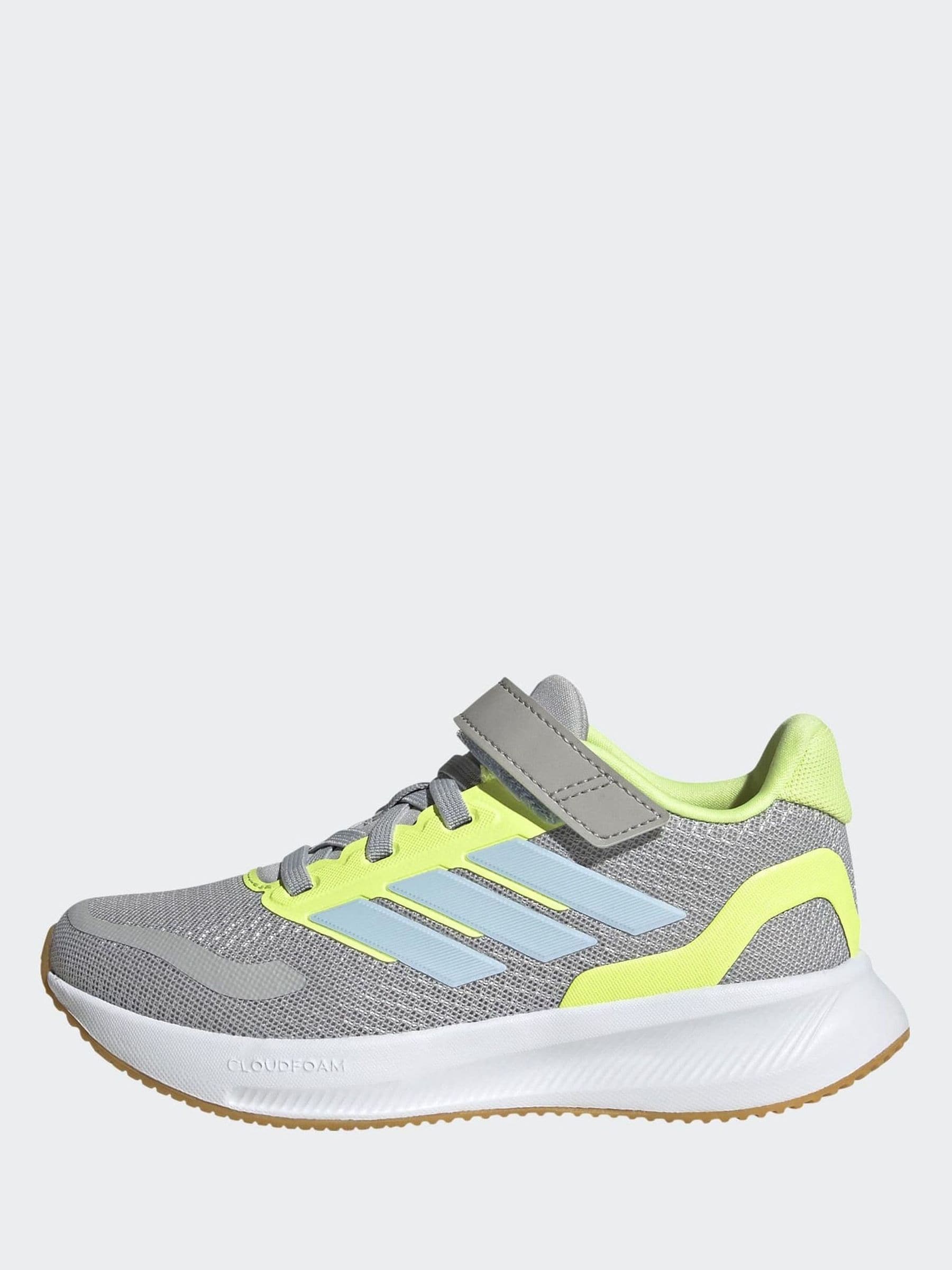 adidas Grey Runfalcon 5 Elastic Lace Running Kids Trainers image 6