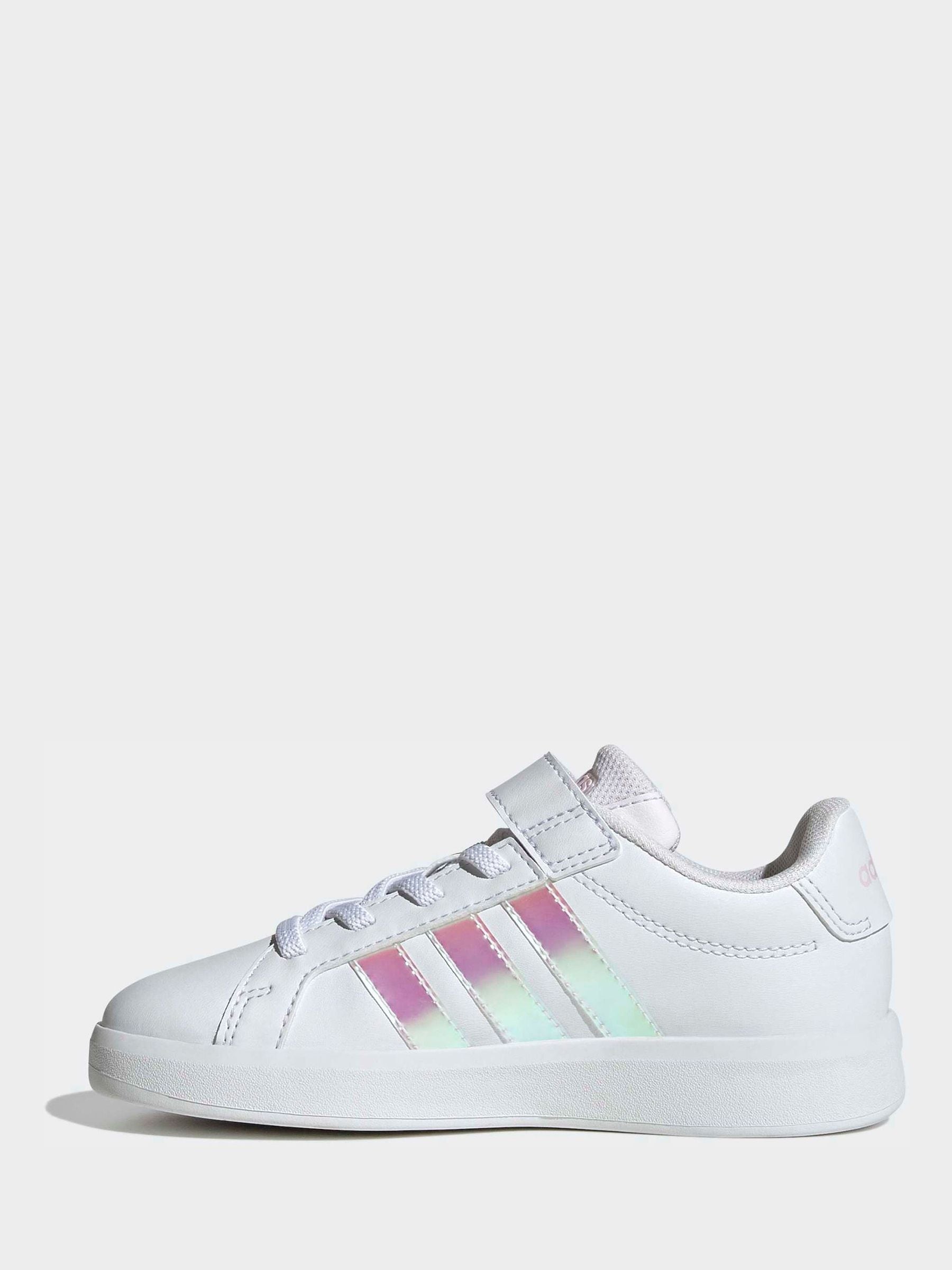 adidas White Grand Court 3.0 Kids Trainers image 2