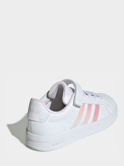 adidas White Grand Court 3.0 Kids Trainers image 4