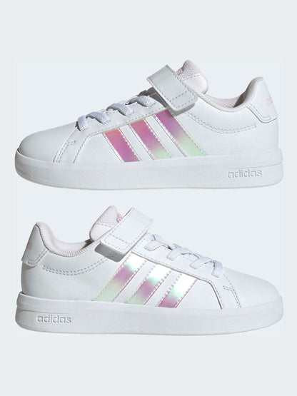adidas White Grand Court 3.0 Kids Trainers image 5