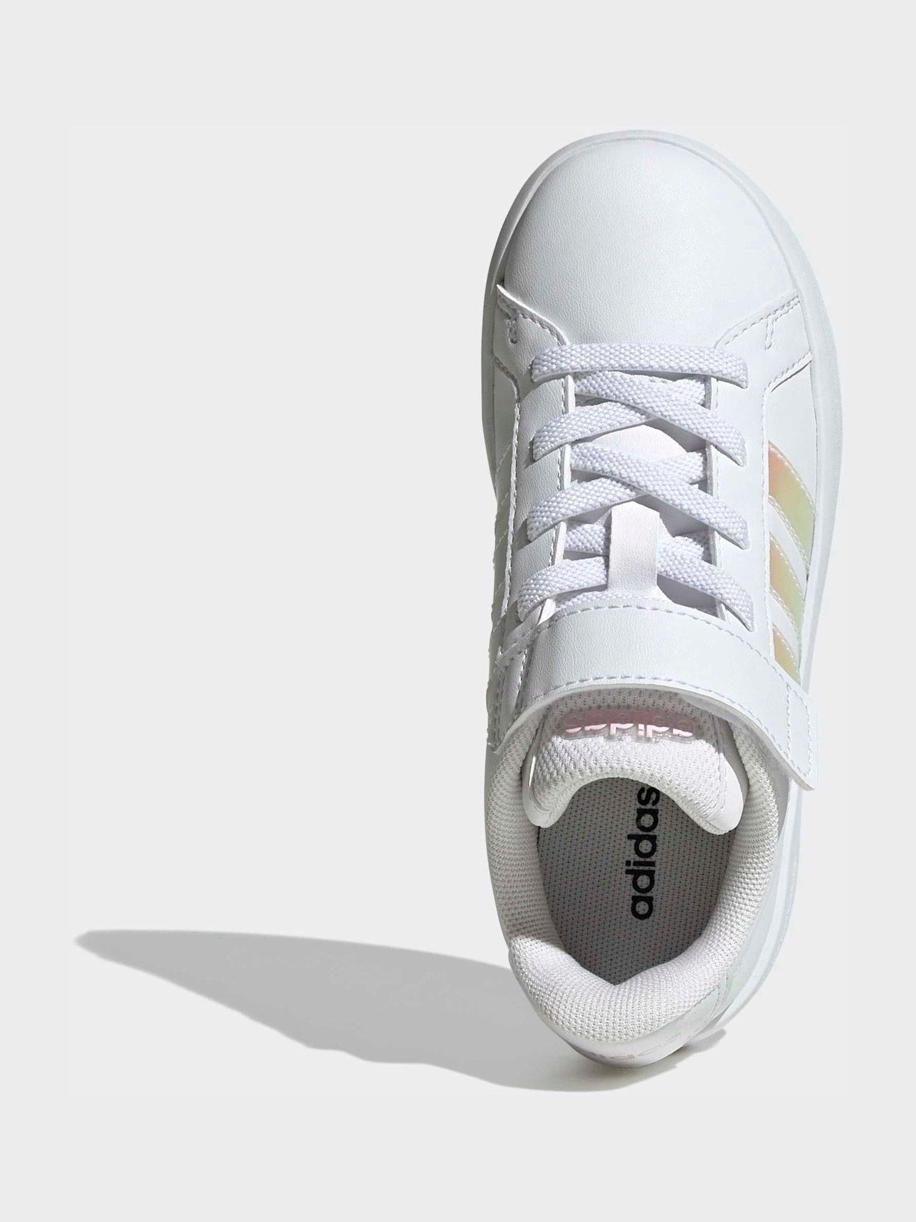 adidas White Grand Court 3.0 Kids Trainers image 6