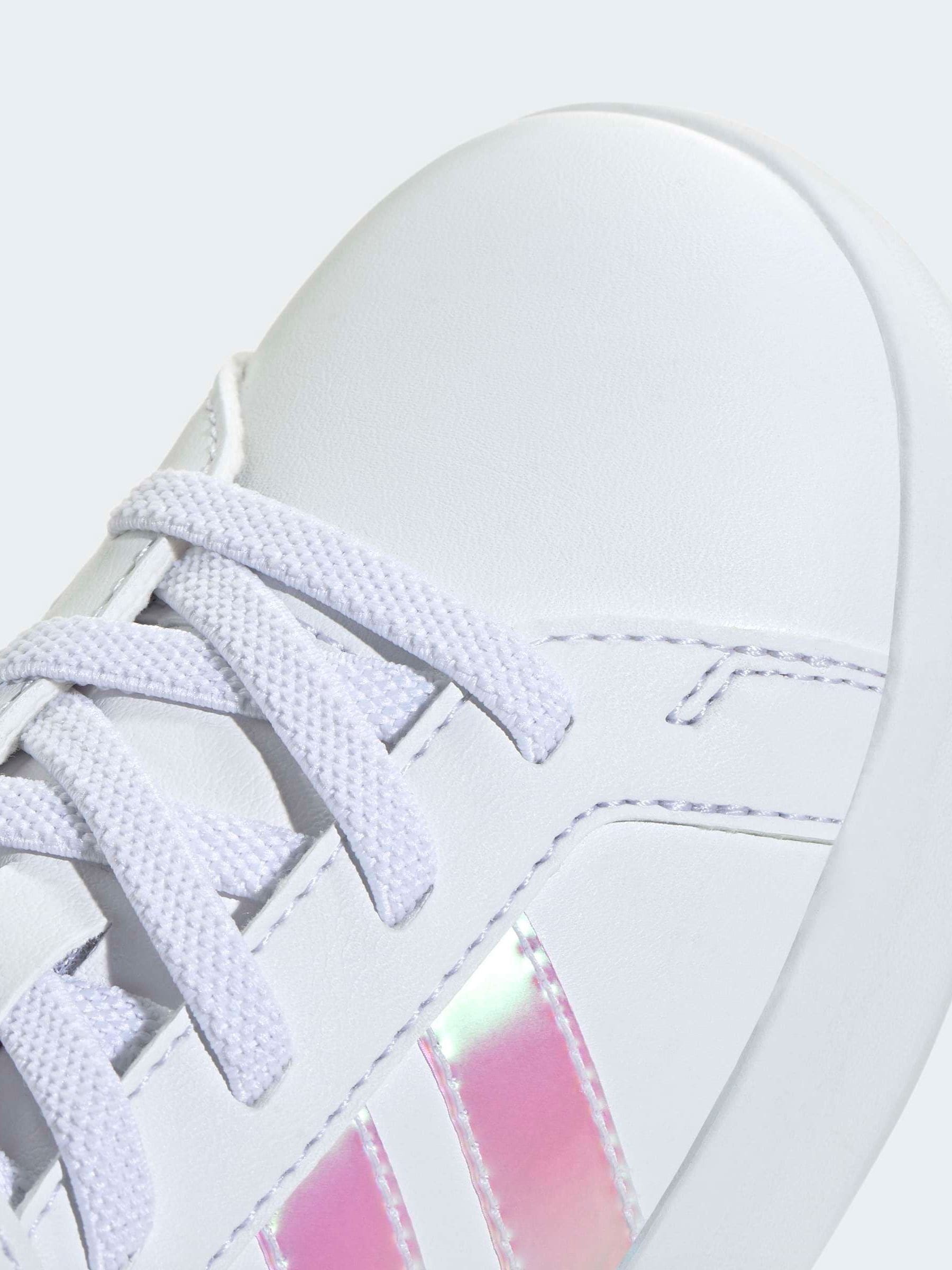 adidas White Grand Court 3.0 Kids Trainers image 8
