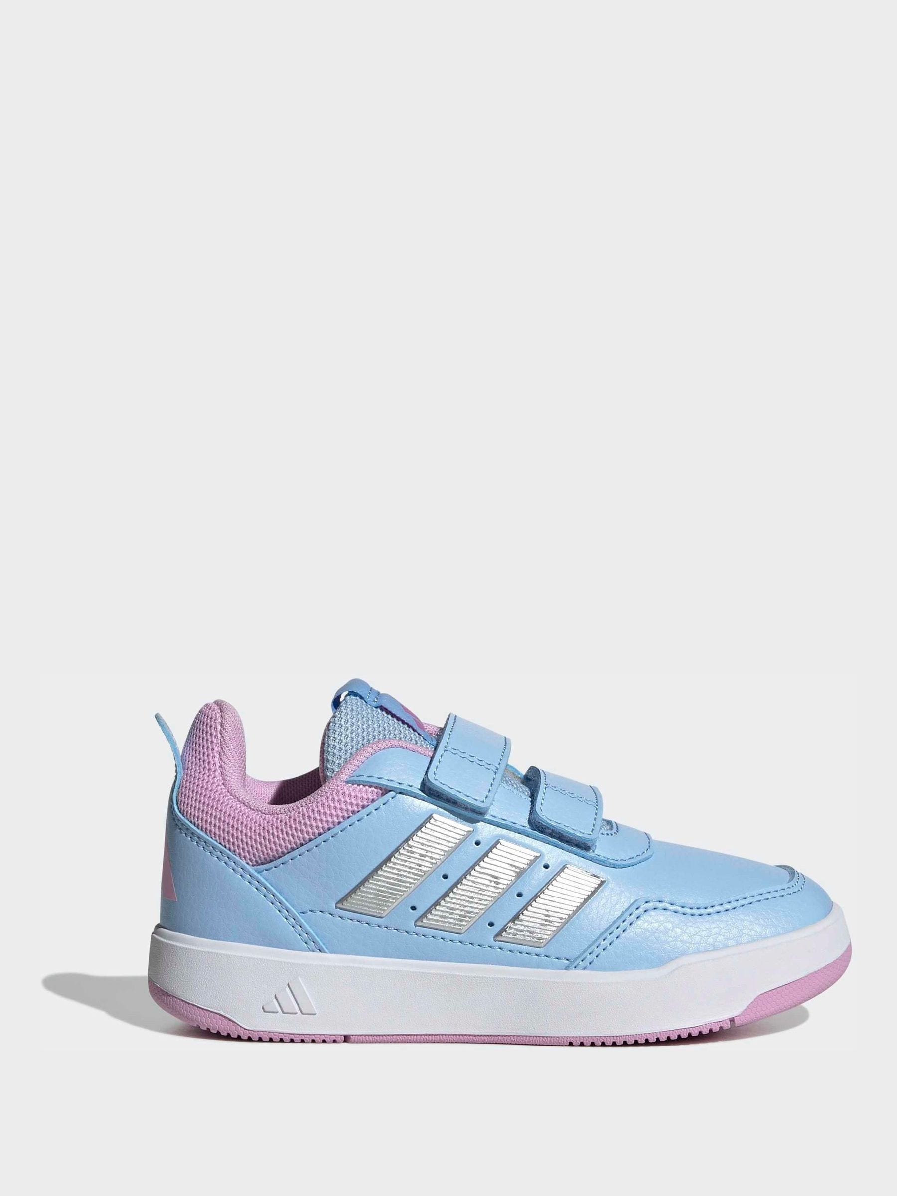 adidas Light Blue/Pink Hook and Loop Tensaur Sport 3.0 Junior Trainers image 1