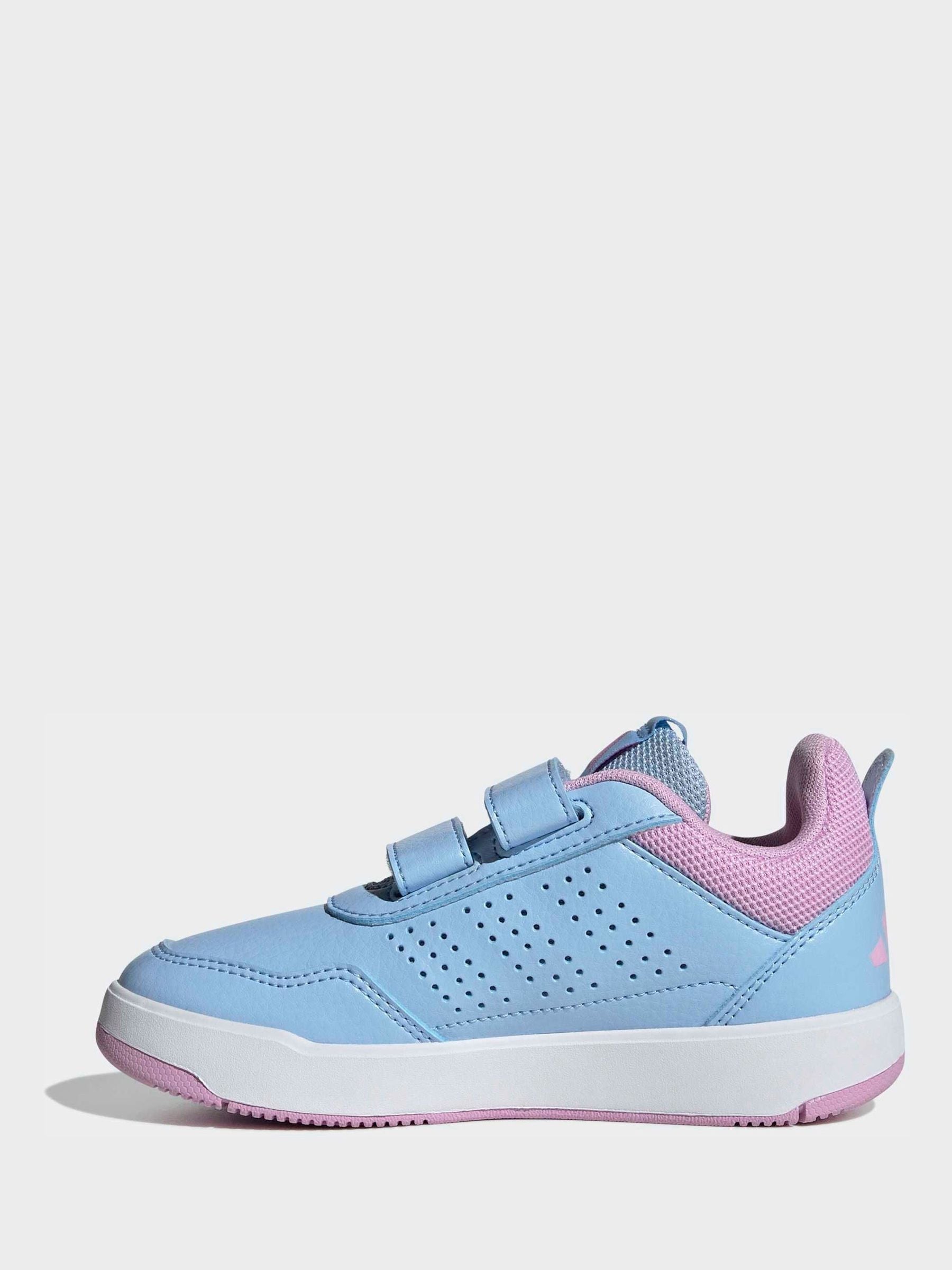 adidas Light Blue/Pink Hook and Loop Tensaur Sport 3.0 Junior Trainers image 2
