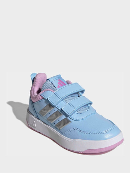 adidas Light Blue/Pink Hook and Loop Tensaur Sport 3.0 Junior Trainers image 3