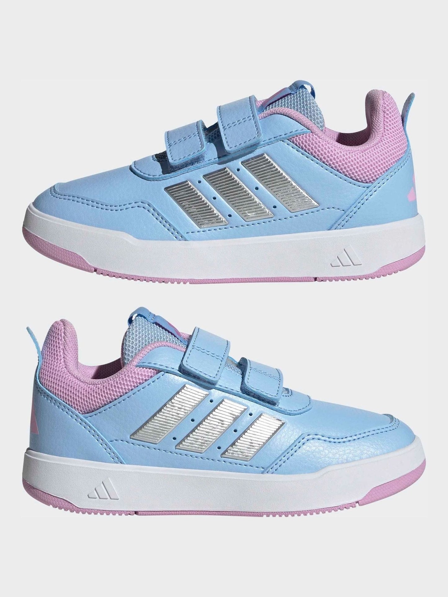 adidas Light Blue/Pink Hook and Loop Tensaur Sport 3.0 Junior Trainers image 6