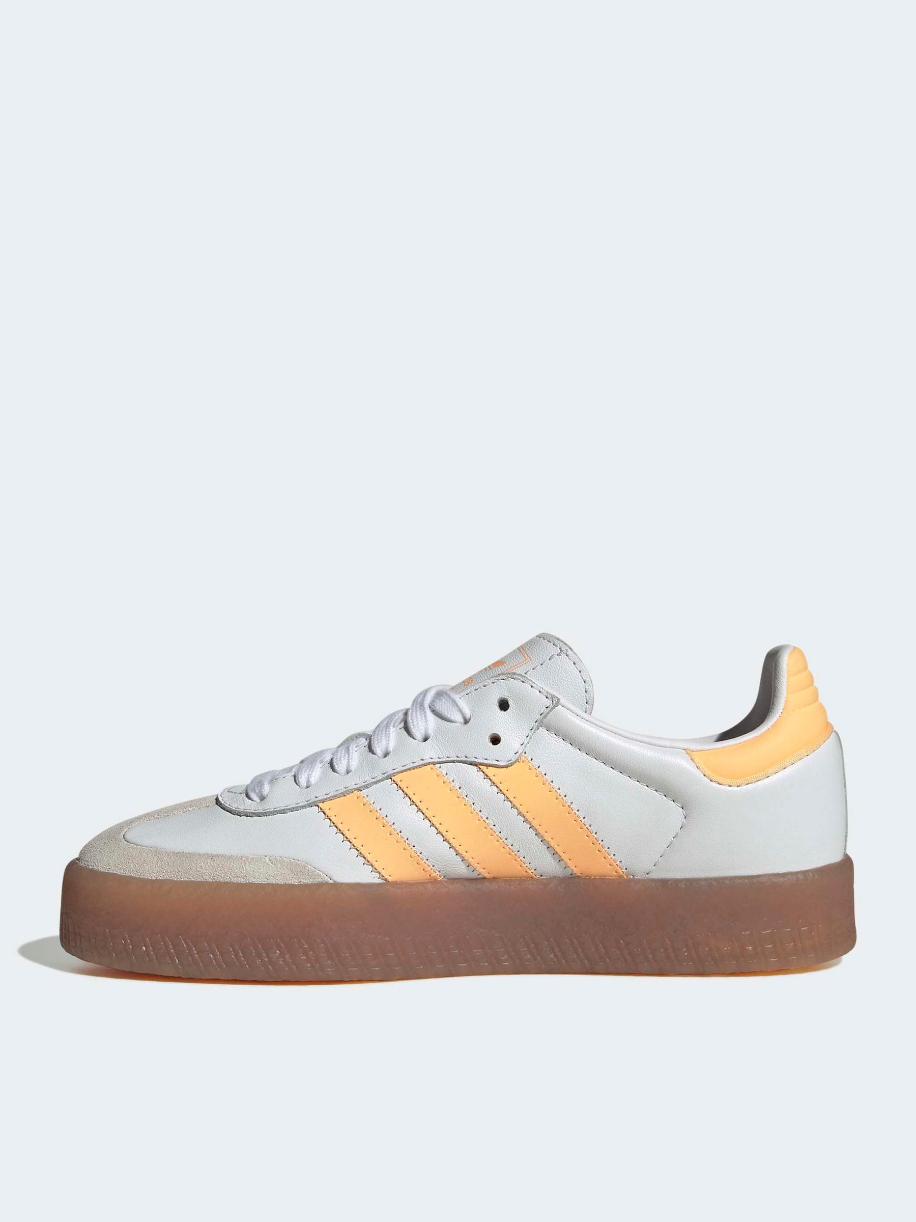 adidas Originals White/Yellow Sambae Junior Trainers image 2