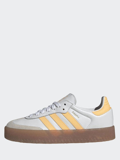 adidas Originals White/Yellow Sambae Junior Trainers image 3