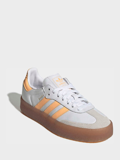 adidas Originals White/Yellow Sambae Junior Trainers image 4